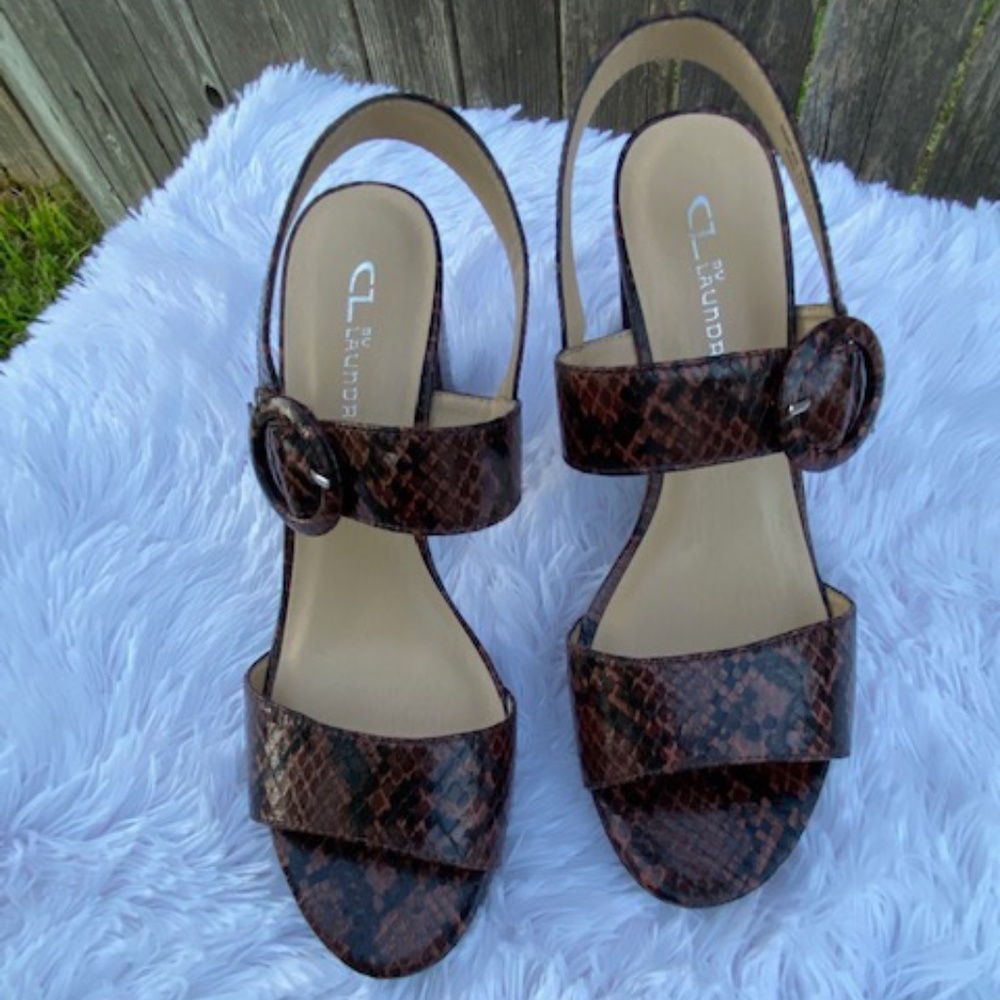 NIB Laundry Python Platform Sandals